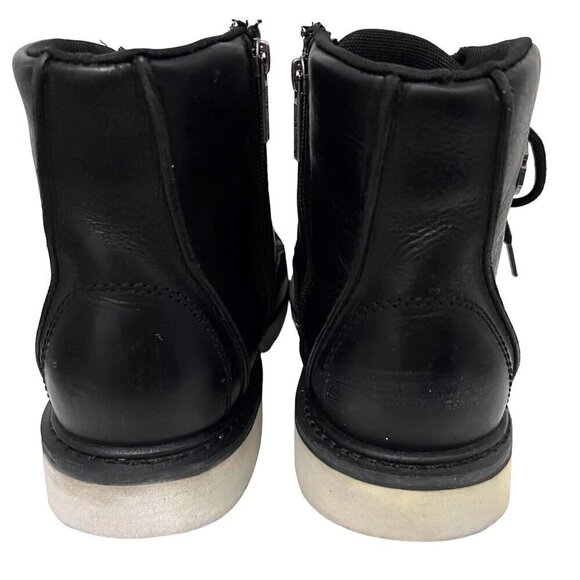 Harley Davidson Motorcycles Mens Black Leather Zip Lace Up Ankle Boots US 11.5M - Picture 4 of 14
